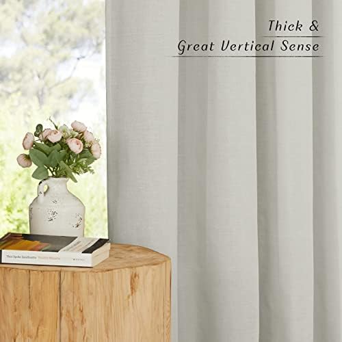 NICETOWN Gray Linen Curtains 95 Long for Boys Room