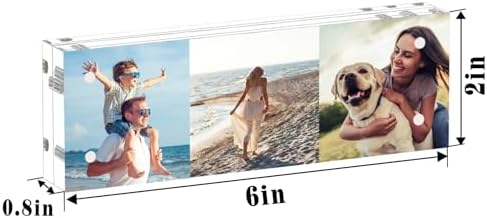 ILYXY 3 Pack 20mm Thick Frameless Acrylic Picture Frames