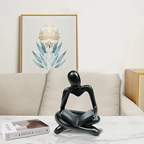 Modern Black Thinker Statue Home Decor Sculpture