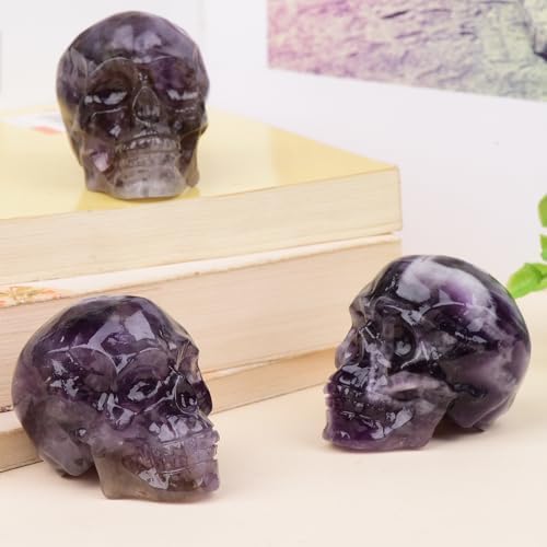 QLRSUXN 2 Inch Amethyst Crystal Skull Decor