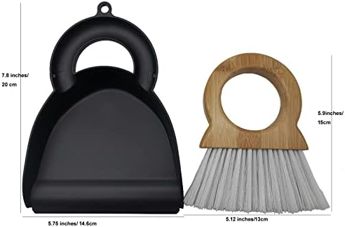 Xifando Mini Broom and Dustpan Set with Bamboo Handle