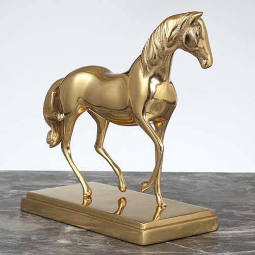 Handmade Bronze Golden Horse Art Statue 8 x 35 x 8