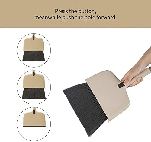 DDGURDH 54in Adjustable Hand Broom and Dustpan Set