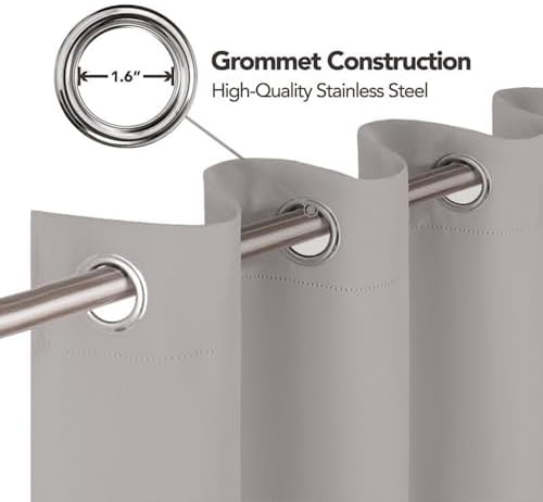 AiFish Grey Door Curtain 78 Inch Blackout Drape 1