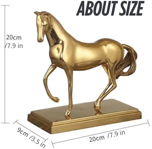 Handmade Bronze Golden Horse Art Statue 8 x 35 x 8