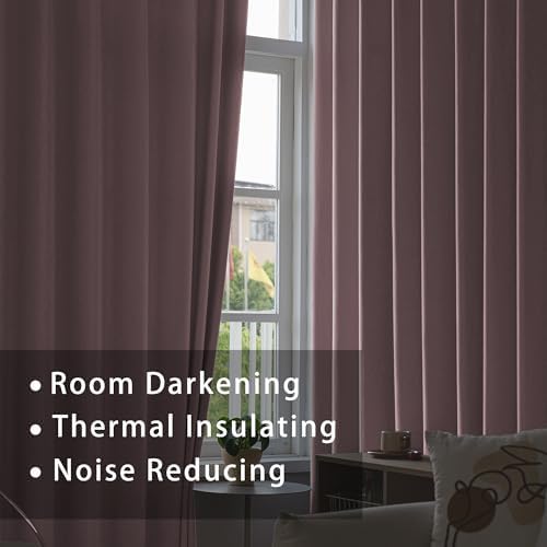 UPOPO Pink Curtains 2 Panels 52x92 Inch Blackout Drapes
