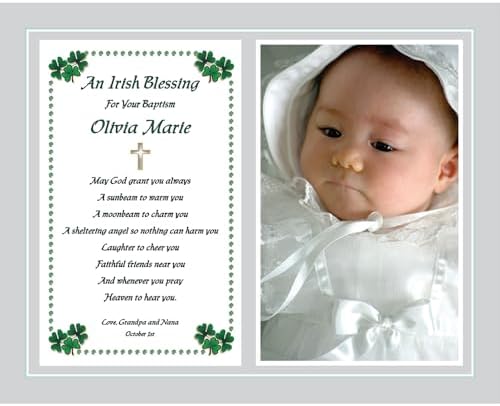 Poetry Gifts Baptism Irish Blessing with Name and Photo 8x10 Inch Print