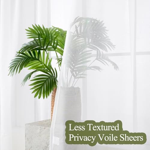 White Sheer Curtains 2 Panels 90x54 Inches Adjustable Drapes