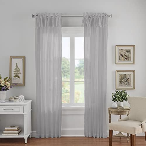 Elrene Gray Crushed Semi-Sheer Curtain 52x95 1 Panel