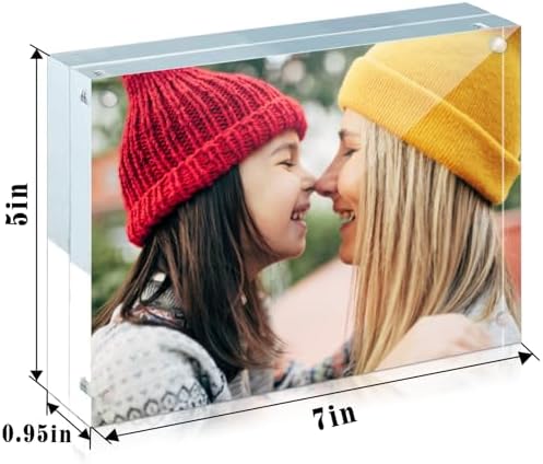 ILYXY 3 Pack 24mm Thick Frameless Acrylic Picture Frames