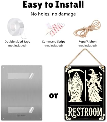 Grim Reaper Witch Bathroom Decor Sign 11x83 in