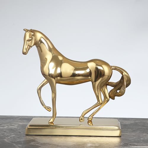 Handmade Bronze Golden Horse Art Statue 8 x 35 x 8