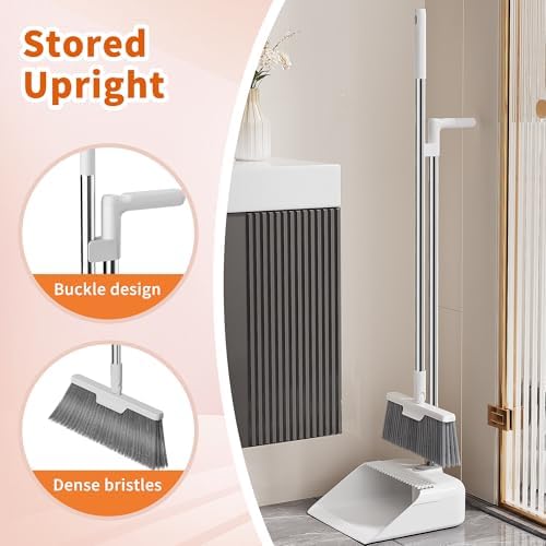 Magic Broom with Dustpan and Extra-Long Handle White M3