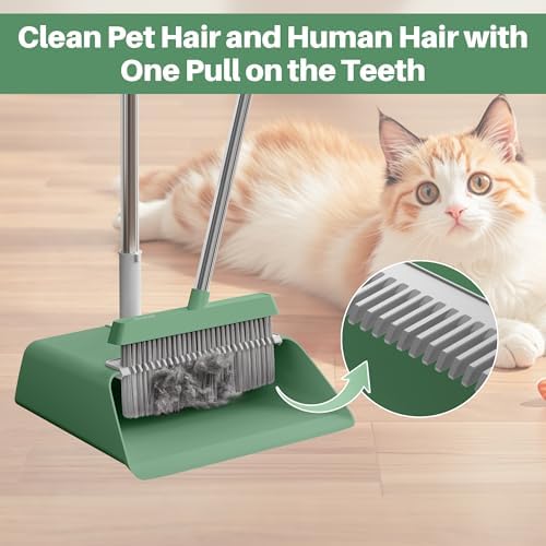 JOYMOOP Extra-Tall Dark Teal Green Broom Set
