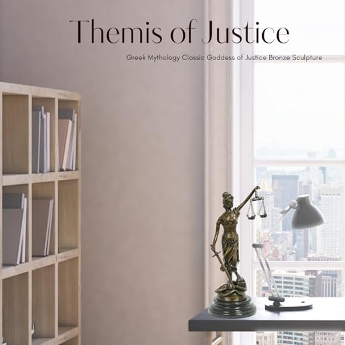 Blind Lady Justice Statue - Pure Bronze Sculpture with Marble Base