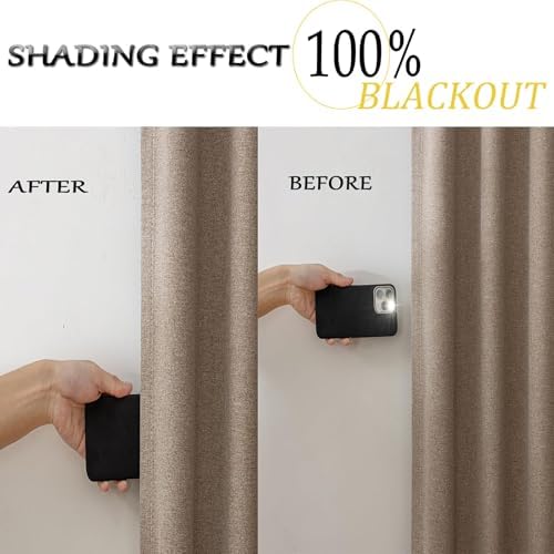 100 Blackout Linen Curtains 96 Inch Long 2 Panels