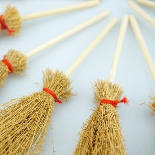 FAZHBARY 15PCS Mini Witch Brooms Halloween Decor