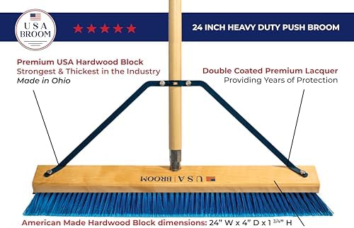 24 Everyday Sweep Push Broom with 60 Handle
