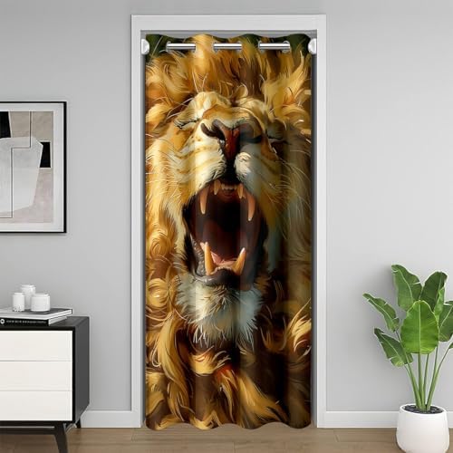 Feelyou Lion Door Curtain 34x80 Privacy Divider