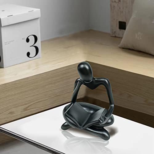 Modern Black Thinker Statue Home Decor Sculpture
