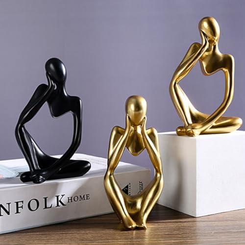 Golden Thinker Statue Home Decor Sculpture