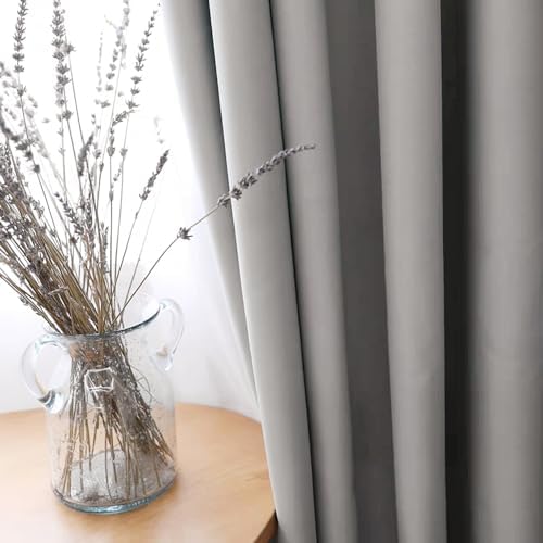 AiFish Grey Door Curtain 78 Inch Blackout Drape 1