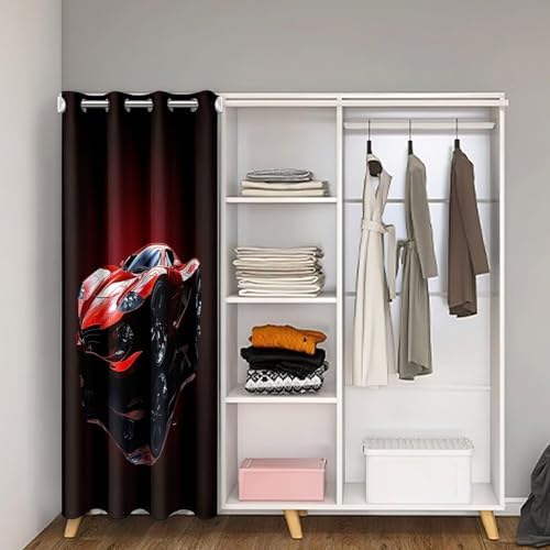 Feelyou Racing Car Door Curtain 34x80 Red 3D Printed Panel