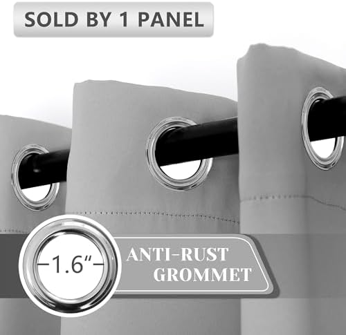 AOSKY Door Curtains - Light Grey Grommet Panels 52x90