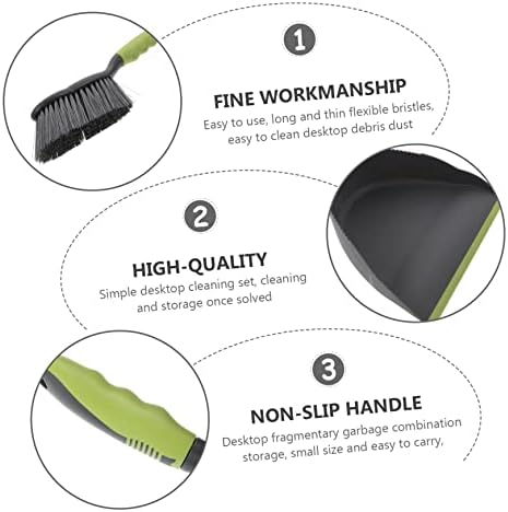 Healeved 2sets Mini Broom and Dustpan for Desktop Cleaning