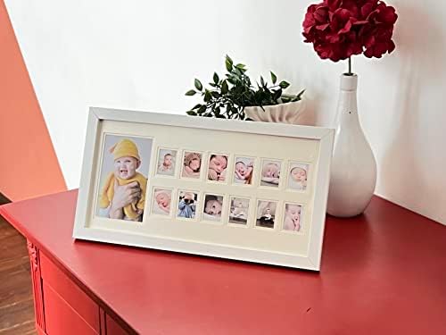 WOOD SIDE ORBIS My First Year Baby Keepsake Frame - White