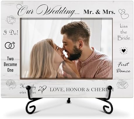 AWDSTN Wooden Photo Frame with Iron Stand for Tabletop Display