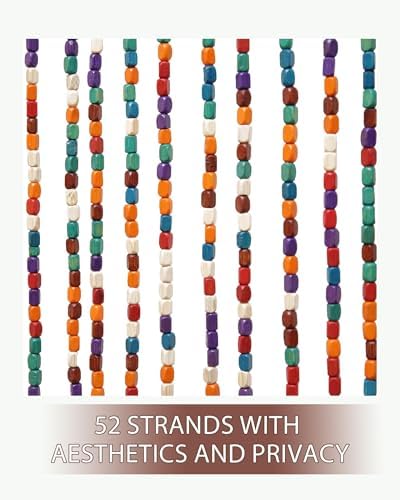 Ezcasch 52 Strands Rainbow Bamboo Beaded Curtain 1