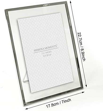 MIMOSA MOMENTS Modern Glass Picture Frame with Easel