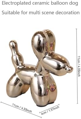 ZEYI Dec Cute Silver Balloon Dog Statue Decor