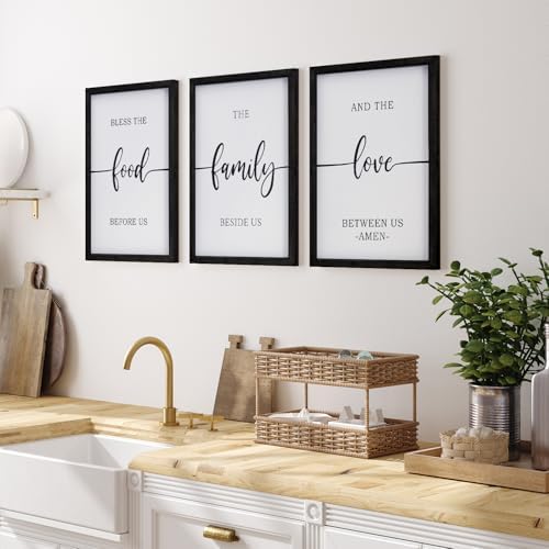 Set of 3 Bless the Food Sign Wall Decor