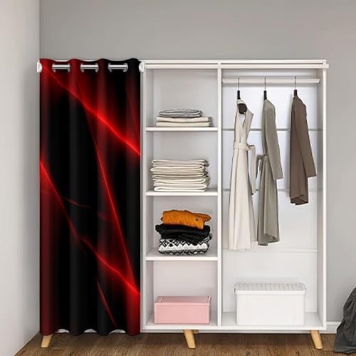 Feelyou Ombre Red Black Curtain 34x80 Inch Panel