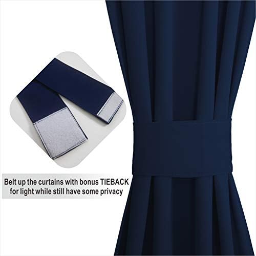 Aquazolax Door Curtains 72 Inch Blackout Thermal Panel with Tieback