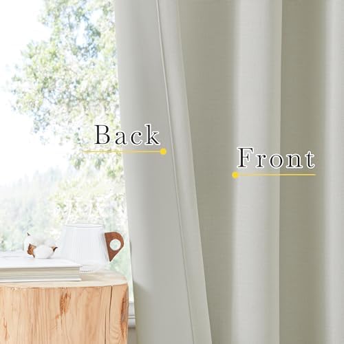 NICETOWN Faux Linen Curtains 2 Panels 90 Inches Long for Doorway