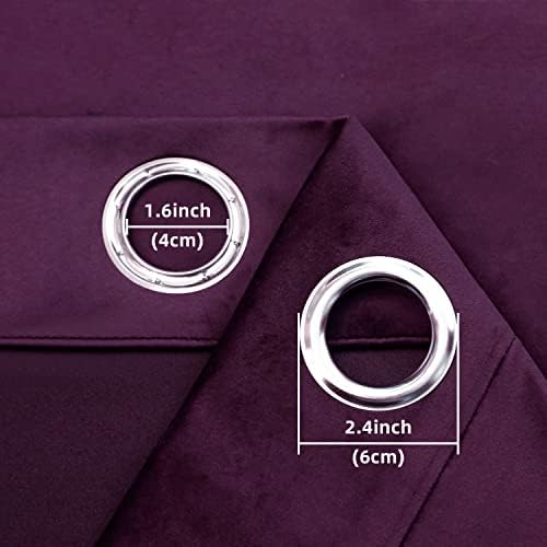 Guibaf Purple Velvet Curtains 52x96 inches Set of 2 Grommet Blackout Drapes