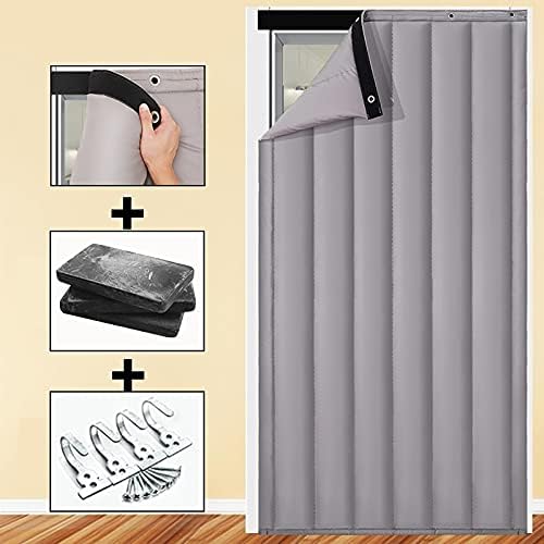 Thermal Insulated Door Curtain with Velcro Windproof Soundproof Panel