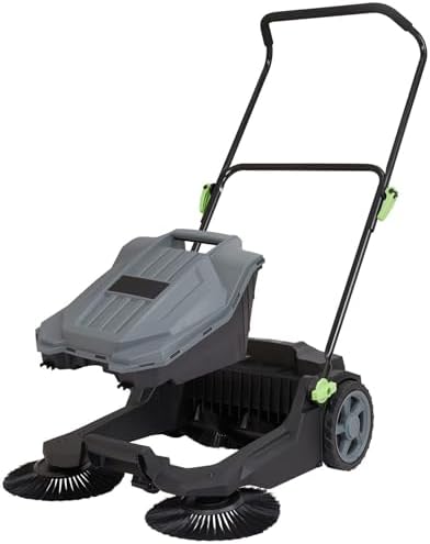 ZAVEROX Push Broom with 5 Gallon Trash Bin for Efficient Cleaning