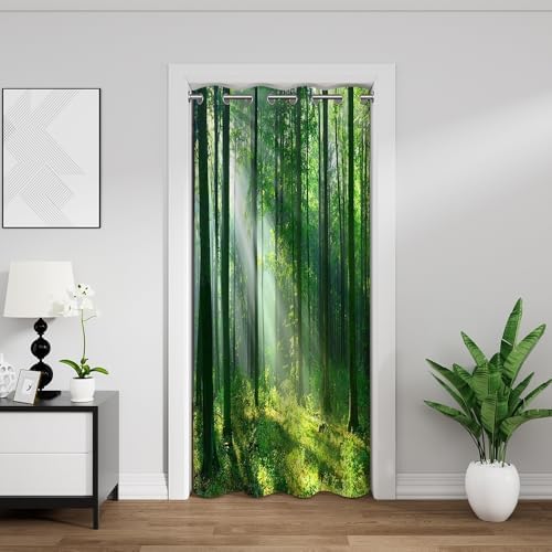 Spring Forest Door Curtain 42x80 Inch 1 Panel Privacy Cover