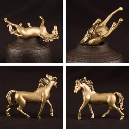 NUOBESTY Chinese Zodiac Horse Fengshui Brass Figurine