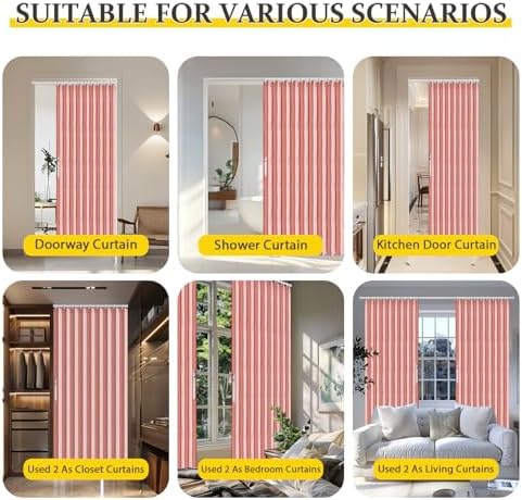 AJAZZ Magnetic Folding Door Curtain Pink 42 x 78