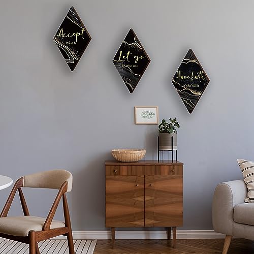 3 Pcs Black Gold Wall Decor with Quotes