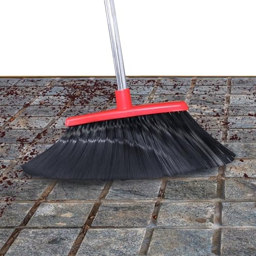 TIMY CLEAN Long Handle Broom Set with Dustpan