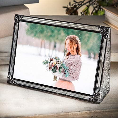 J Devlin 4x6 Clear Glass Picture Frame with Metal Accents