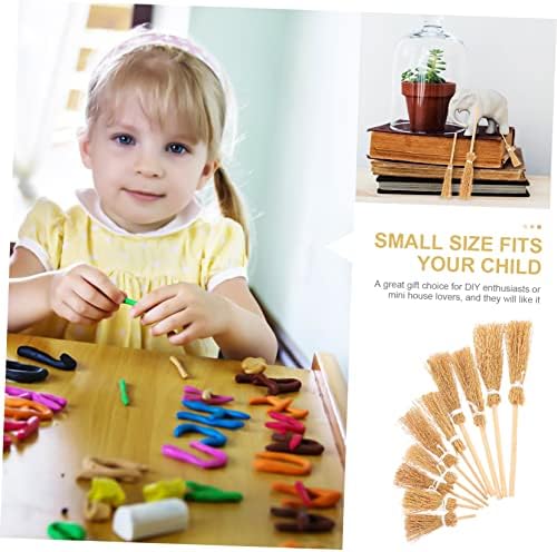 10pcs Mini Decorative Brooms for Miniature Homes and Crafts