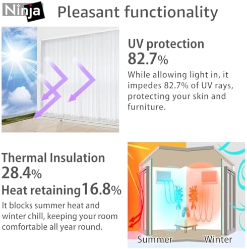 One-Way See Through Privacy Lace Curtains Ninja 2 Panels Set