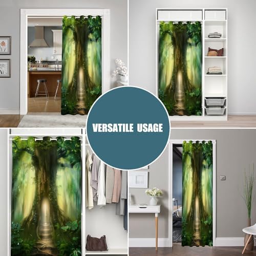 Yozeuoo Forest Door Curtains with Grommets 34W x 80L